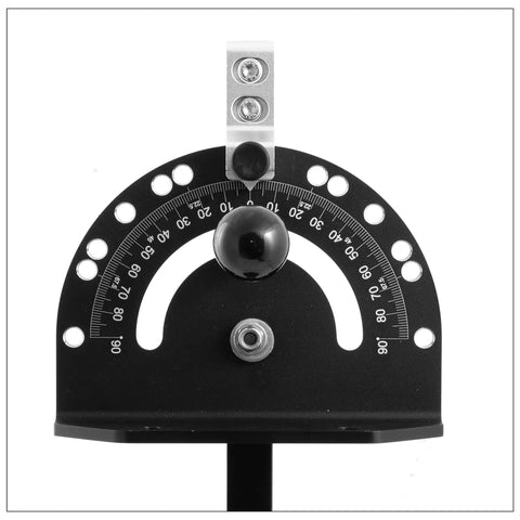Adjustable Table Saw Miter Gauge With Standard Slot 3/4 x 3/8 Inch Steel Bar, close-up of miter scale for accurate crosscuts.