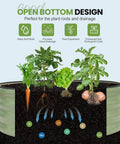 Round Raised Garden Bed Set Of Two 3x3x1 Ft Heavy Duty Galvanized Steel Planter showing plant roots in soil diagram