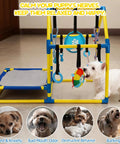 Puppy Play Gym Indoor Dog Playground With 8 Enrichment Toys Hanging Toys PVC Frame Interactive Activity Center for Puppies