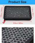 Top Tier 2 Pack Activated Carbon Cabin Air Filter Replacement For Tesla Model 3 And Model Y Featuring He Pa Grade Mesh, showing size dimensions.