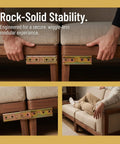 Easy Snap Together Sofa Connector Brackets For Sectional Couches 2 Pack Interlocking Fasteners shown between couch sections