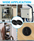Six Pack Heavy Duty Rubber Cable Grommets For Wiring And Firewalls Quick Cut Open Design shown in various applications.