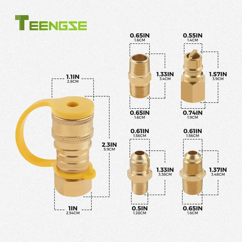 Three Eighths Inch Natural Gas Quick Connect Fittings Kit For Propane Grills And Patio Heaters with brass tube fittings layout