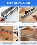 1 Pair Heavy Duty 72 Inch Drawer Slides With Locking And Full Extension Ball Bearing Rails For Smooth Operation, 500 Lb Capacity, Wear Resistant Professional Drawer Runners For RV, Truck, And Cabinets. easy installation steps