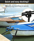 Dock Line For Shore Docking With Bungee Mooring Rope Double Loop Ends For Kayak And Dinghy 6 Ft in use on a blue boat