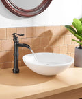 Oil Rubbed Bronze Vessel Sink Faucet Tall Waterfall With Single Handle One Hole Installation Solid Brass Vanity Lavatory RV Bathroom Faucet