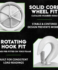 Tough As Nails 24 Inch Hook Sheave For Wire Rope Puller And Tugger Winch with solid core wheel and rotating hook fit.