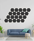 High Density Hexagon Acoustic Panels Peel And Stick Sound Blocking Wall Tiles awesome for home practice studios, black hexagon tiles on wall.