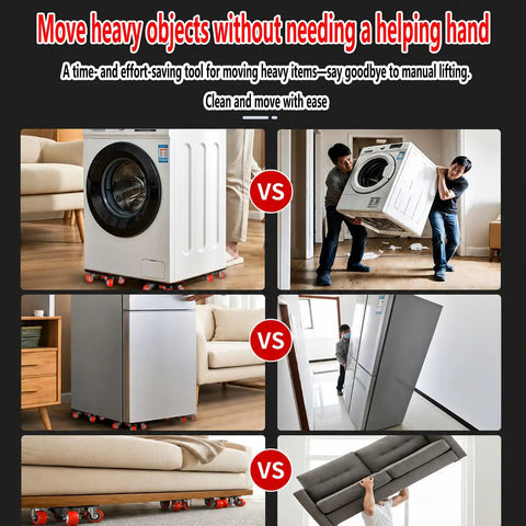 Move heavy objects easily using Heavy Duty Furniture Movers With 4 Wheels And Lift Arm Tool Set for appliances.