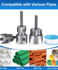 Kick Plumbing Jobs Up A Notch With This Epic 3 Pcs PVC Pipe Threader Kit featuring two threading tools and pipe compatibility.