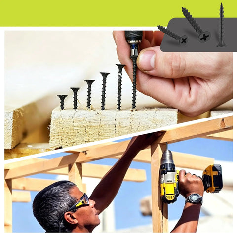 Heavy Duty Wood Screw Set 200Pcs Assortment Kit with high hardness Phillips bugle head drywall screws in action
