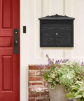 Locking Wall Mounted Steel Mailbox For Outdoor Use, Built To Last, Rust Proof Construction, Top Loading Mail Slot, Weather Resistant