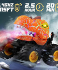 Remote Control Monster Truck For Kids Ages Four To Seven Orange With 360 Spin And Drifting Lights And Music 1 To 20 Scale RC Car