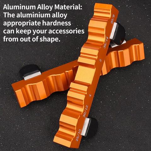 Bike Axle And Spindle Vise Insert With Magnetic Clamp in aluminum alloy material, showcasing durability and grip design.