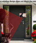 No Drill Doorbell Mount For Second Gen Video Doorbell Easy Install Adjustable 0 To 45 Degree Corner Mount Bracket Cover Holder Black Ideal For Rental Apartments Condos installed on a front door with security focus.