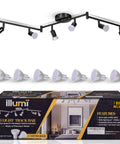 Flexible Ceiling Track Lighting Kit With Six Spot Lights And Seven LED GU10 Bulbs Included Rotatable Arms And Adjustable Heads