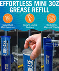 Triple Pack Mini Marine Grease Tubes 3 Oz Each Waterproof High Temp Wheel Bearing Lubricant NLGI 2 For Boat Trailers Bearings Hubs And Grease Guns For Smooth Performance On All Boats, showing easy refill process