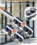 Alloy smooth-rolling 8-wheel set for 2.2ft Sliding Door Hardware Kit In Silver For Closets And Room Dividers with hydraulic soft close