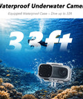 4K Mini Body Camera With 6 Axis Stabilization 128GB Built In Memory Waterproof Wearable Action Cam in underwater setting