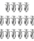 16 Piece M6 X 25mm Zinc Plated Petal Nuts in a row showing sturdy design for drywall and metal frame installation.