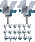 20 Piece Aluminum Solar Panel Clamps For Unistrut Mounting System Go To Clip Set Wide PV Bracket Hardware Mid Mount Adjustable Secure Aluminum Kit With Bolt Nut For Standard Roof Panels