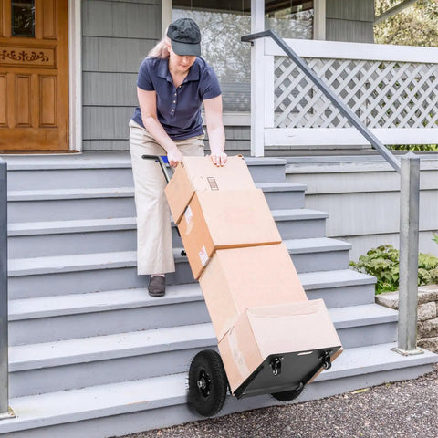 Heavy Duty Electric Stair Climbing Hand Truck With Powerful 1200 Watt Motor And Telescopic Handle To Lifting Heavy Furniture And Appliances Effortlessly On Tough Steps moving boxes down steps.