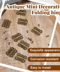 Bronze Antique Mini Hinges For Wooden Boxes 30 Piece Set With Screws 25x20mm on wooden surface, includes screws