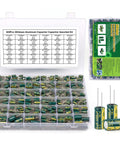 Dope 925Pcs Electrolytic Capacitors Kit With 36 Values In A Clear Plastic Case, Aluminum Caps From 1uF To 1000uF