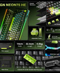 Certified Badass Hall Effect Magnetic Gaming Keyboard Featuring Rapid Trigger Mode And 8KHz Polling Rate With Hot Swappable Keys And Custom Actuation For Ranked Climbers In Black with RGB and adjustable travel.