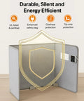 Under Desk Heater For Legs And Feet, Silent Personal Warmer with Thermostat and Timer features, foldable design