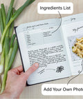 Premium Hardcover Blank Recipe Book For Your Own Creations A DIY Family Cookbook with page of pasta recipe and photo