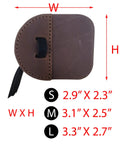 Barebow Finger Tab With Suede And Leather Ledge, Adjustable Strap, Double Leather Layers, Ambidextrous, Medium Size, Brown