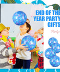 Children playing with Hawaiian Leaves 12 Pack Inflatable Beach Balls 7.87 Inch For Pool And Beach Games Kids Party Favors Birthday Gifts Summer Fun