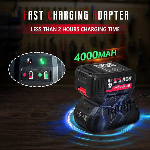 Cordless Half Inch Impact Wrench Beast Delivers 320 Ft Lbs Max Torque, 20V battery on fast charger