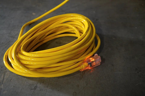 Yellow Jacket Heavy Duty Outdoor Extension Cord With Lighted End, Tough As Nails, Weather Resistant SJTW Jacket, 12 Gauge