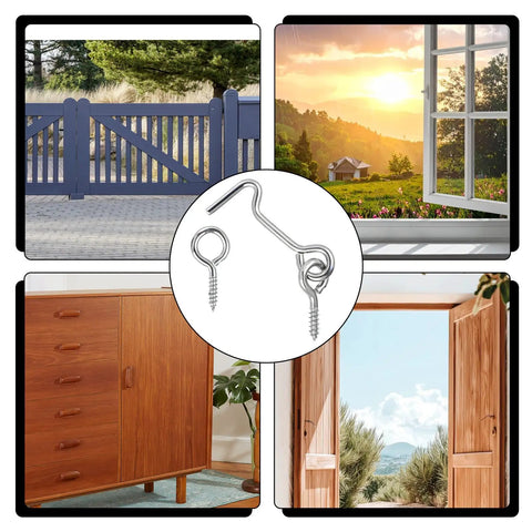 Heavy Duty 2 Inch Cabin Hook And Eye Latch 12 Pack Tough As Nails Zinc Plated Steel Hardware for wood gates and cabinets.
