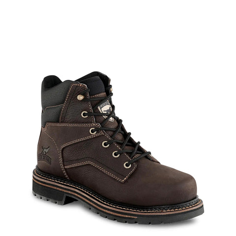 Women's Steel Toe Work Boot 6 Inch Brown Wide 10D Built Tough Leather Construction With Slip Resistant Treker Outsole Meets ASTM F2413-18 EH SR FIC And F3445-21 Safety Standards side view