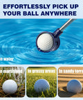 Telescopic Golf Ball Retriever With Stainless Steel Shaft And Rubber Grip Water Hazards Grabber Tool 9ft 12ft 15ft 20ft