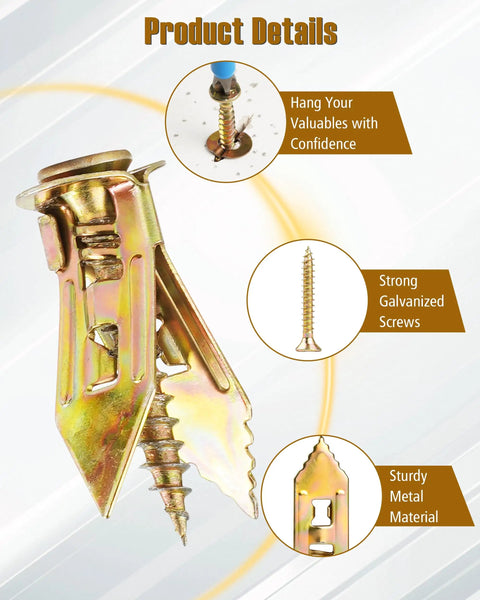 Heavy Duty Self Drilling Drywall Anchors And Screws Kit With 180 Pieces In One Case 90 Anchors And 90 Screws 0.47 X 1.18 Inch Hollow Wall Fasteners for drywall hanging
