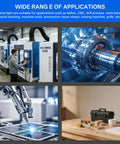 Beastly Bright Clamp Lamp With 2000 Lumens in use in industrial and workshop settings, showcasing its applications in machining and craft work.