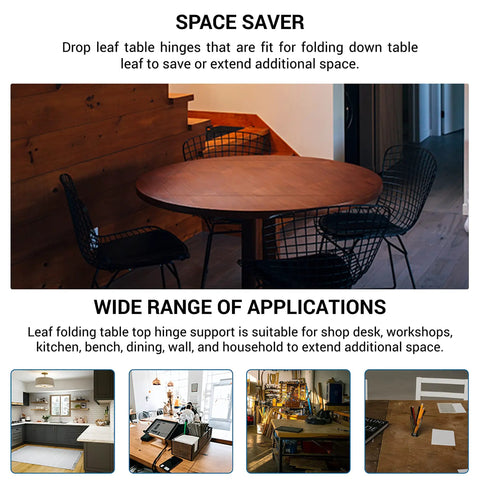 Nailed Down Heavy Duty Drop Leaf Table Hinges And Leaf Hardware Support Bracket With Spring Loaded Flap Top Design For Folding Tables Pack Of 8 Legit Space Saving Gear