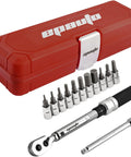 Gear Up Bike Torque Wrench Set 1/4 Inch Drive With Hex And Torx Bits 2-20 Nm Click Wrench, sockets and storage case