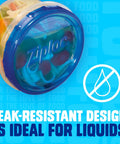 Twist N Loc Leak Resistant Food Storage Containers Set Of Nine Small Round Keeps Food Fresh For Leftovers And Lunches Ideal For Meal Prep And On The Go showing blue lid with leak-resistant feature