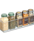 Clear Plastic Wall Mount Organizer Shelf For Kitchen Bathroom Office Bedroom Garage And Craft Room 3 By 11 By 3.25 Inches All In One Durable Storage For Spices Gadgets Meds Tools And More holding spice jars