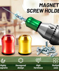 3 Pack Magnetic Screw Holder Ring For Drill Bits And Hex Drivers, Universal Removable Tool showing hex design and magnetic grip