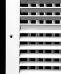 Close-up view of Aluminum Double Deflection Adjustable Air Diffuser for HVAC Ducts with noise free louvers and powder coat finish