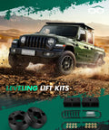 Dodge Ram 1500 2006-2008 3 Inch Front And 2 Inch Rear Leveling Lift Kit with off-road truck and kit components