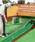 Premium Indoor Golf Putting Mat With Auto Ball Return For Home Office And Outdoors, Realistic Rolling Speed