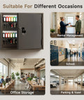 60 Key Lock Box With Anti Pry Recessed Door in office, rental, school, and garage setups for secure key management.