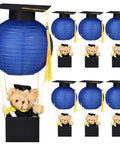 Six Set Graduation Table Centerpieces With Hot Air Balloon Paper Lanterns And Tassel Caps Congrats Grad Party Supplies Royal Blue Decor